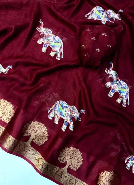 Tew Soft Georgette Jacquard Viewing Saree Wholesalers In Delhi